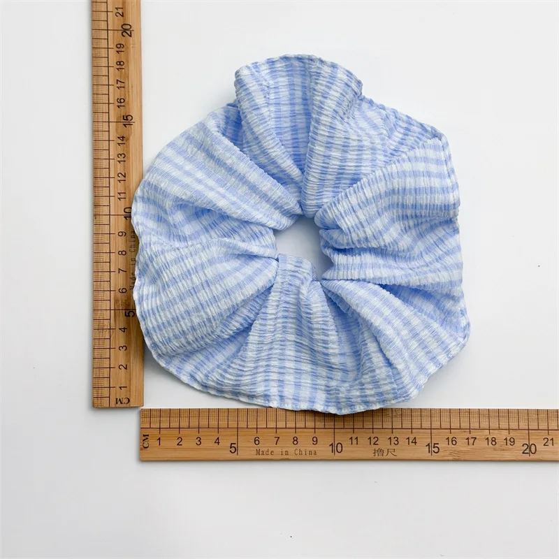 Brand Designs Japan Fashion Large Size Hair Scrunches Hollow Out Denim Scrunchies Big Hair Chouchou Ponytail Hairties