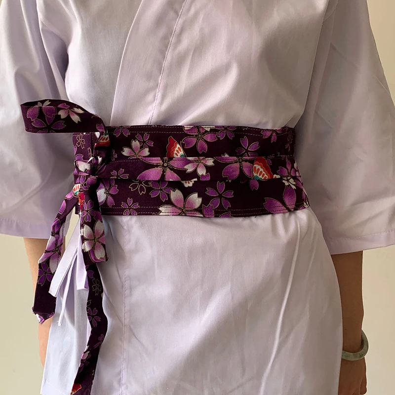 Japanese Style Girdle Sushi Restaurant Waiter Chef Waist Belt Haori Kimono Corset Waist Obi Dress Waistband Chinese Hanfu Belt
