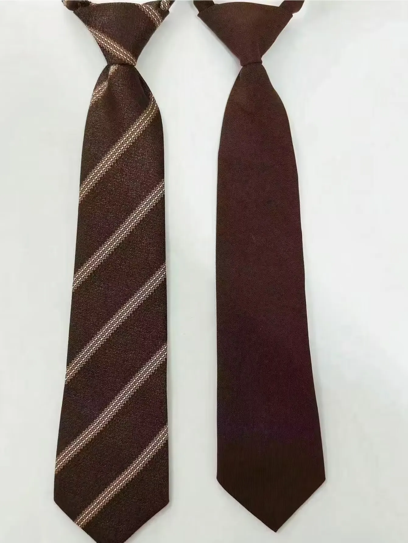2Pc Men's and Women's Fashionable Casual Style School Uniforms for Graduation Season, Coffee Color, No Tie Needed, Suitable for Work and Commuting, School Uniforms