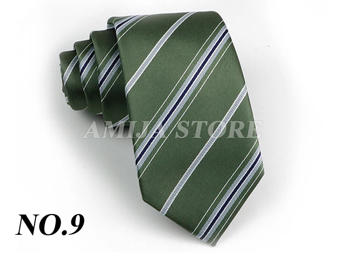 Men's Fashion Tie 7.5cm Tie Sage Green Orange Stripes Ties Business Meeting Suit Wedding Party Office Tie Men's Gift Accessorie