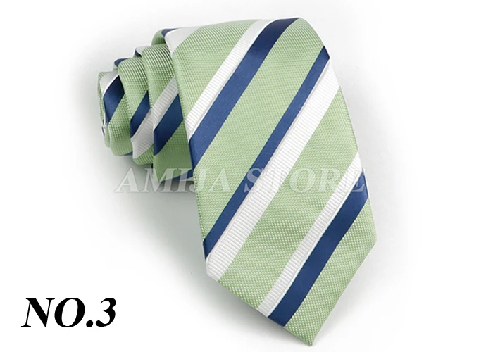Men's Fashion Tie 7.5cm Tie Sage Green Orange Stripes Ties Business Meeting Suit Wedding Party Office Tie Men's Gift Accessorie