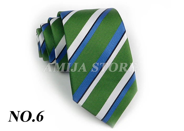 Men's Fashion Tie 7.5cm Tie Sage Green Orange Stripes Ties Business Meeting Suit Wedding Party Office Tie Men's Gift Accessorie