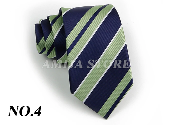 Men's Fashion Tie 7.5cm Tie Sage Green Orange Stripes Ties Business Meeting Suit Wedding Party Office Tie Men's Gift Accessorie