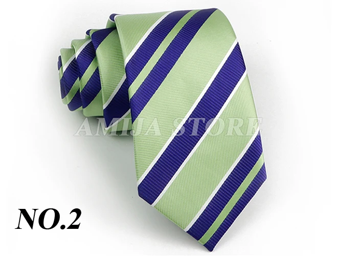Men's Fashion Tie 7.5cm Tie Sage Green Orange Stripes Ties Business Meeting Suit Wedding Party Office Tie Men's Gift Accessorie