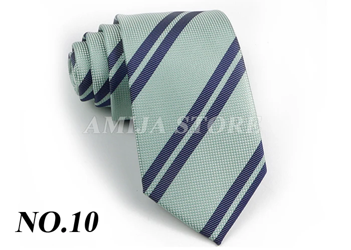 Men's Fashion Tie 7.5cm Tie Sage Green Orange Stripes Ties Business Meeting Suit Wedding Party Office Tie Men's Gift Accessorie