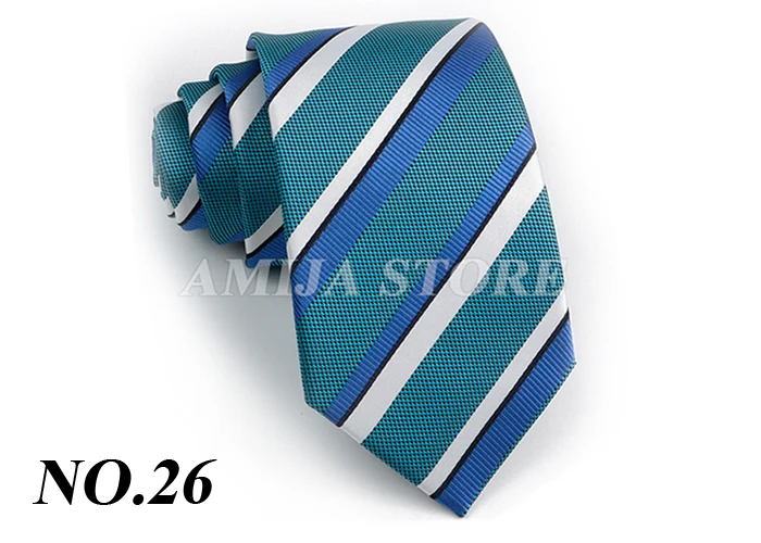 Men's Fashion Tie 7.5cm Tie Sage Green Orange Stripes Ties Business Meeting Suit Wedding Party Office Tie Men's Gift Accessorie