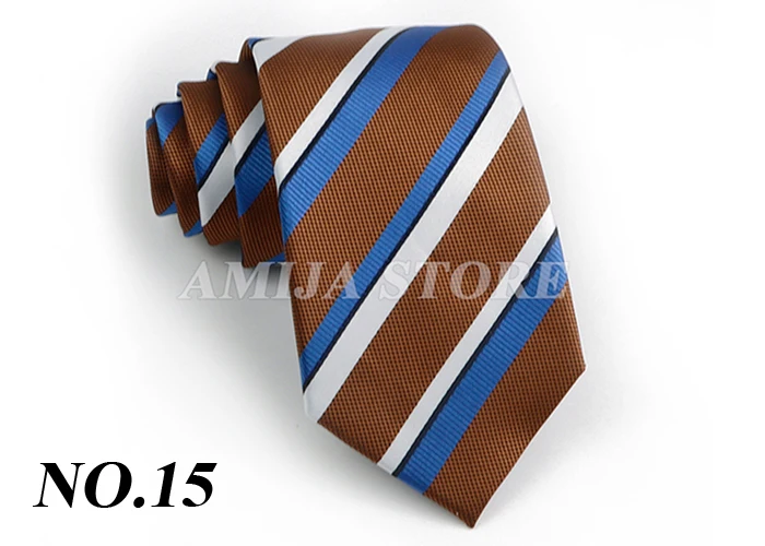 Men's Fashion Tie 7.5cm Tie Sage Green Orange Stripes Ties Business Meeting Suit Wedding Party Office Tie Men's Gift Accessorie