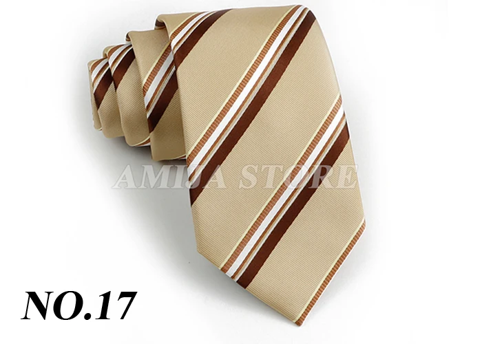 Men's Fashion Tie 7.5cm Tie Sage Green Orange Stripes Ties Business Meeting Suit Wedding Party Office Tie Men's Gift Accessorie