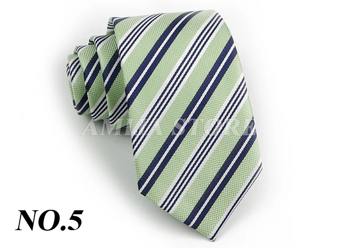 Men's Fashion Tie 7.5cm Tie Sage Green Orange Stripes Ties Business Meeting Suit Wedding Party Office Tie Men's Gift Accessorie
