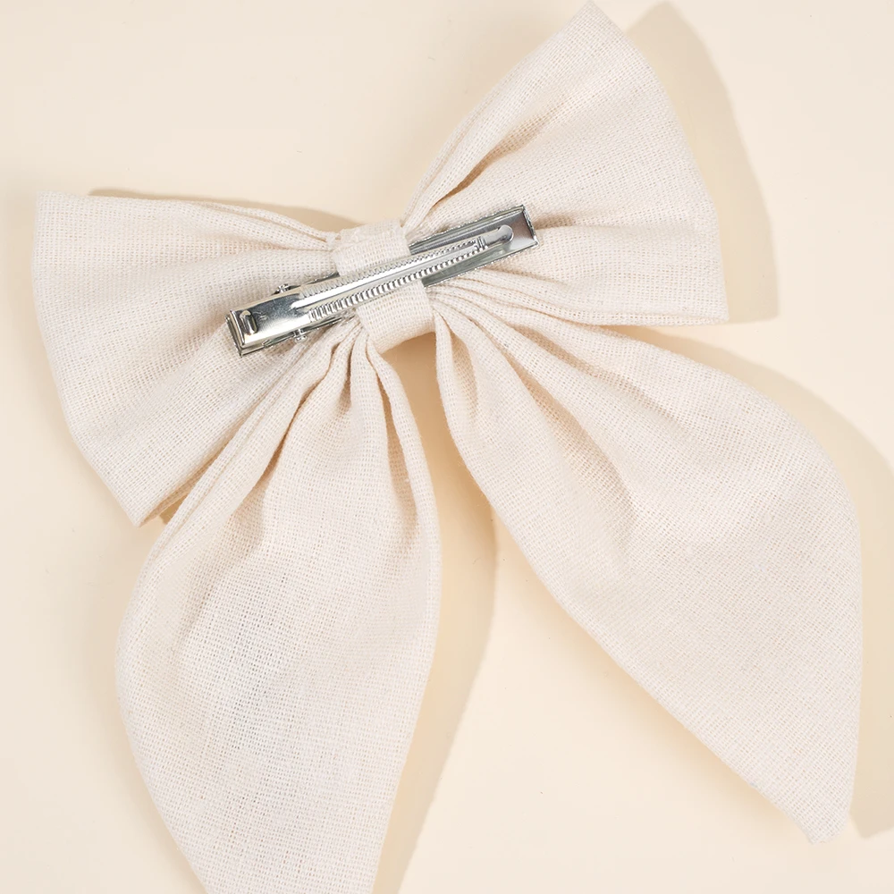 Premium Floral Embroidered Bow Hair Clip Popular Elegant Handmade Hairpin For Girls Women Children Daily Headdress Accessories