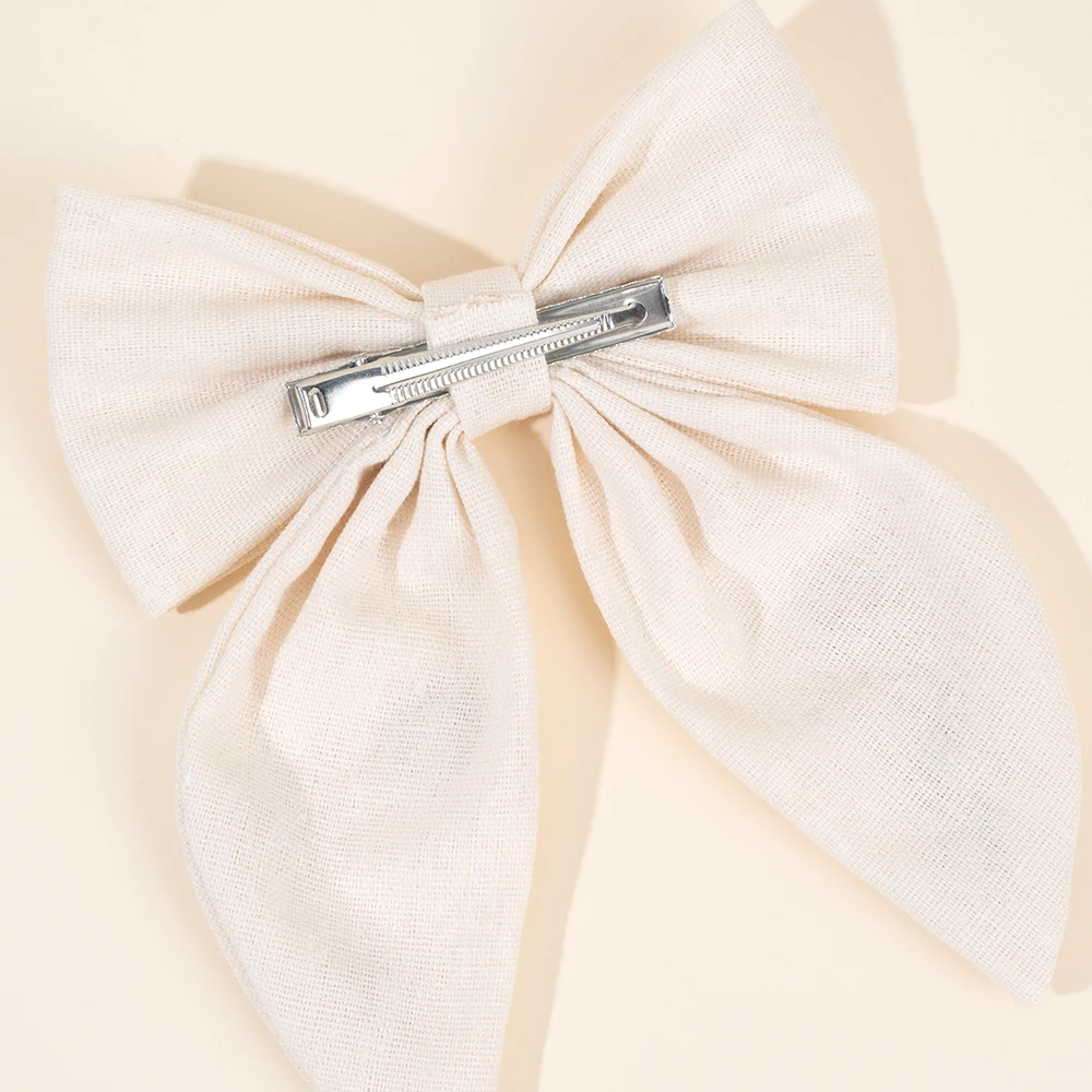 Premium Floral Embroidered Bow Hair Clip Popular Elegant Handmade Hairpin For Girls Women Children Daily Headdress Accessories