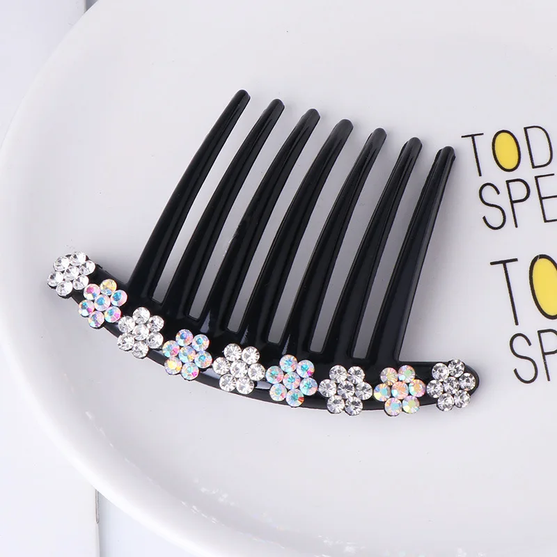 Crystal Rhinestones Flower Hair Combs Clip Vintage Hairpins Bridal Wedding Headdress Women Hair Accessories Disk Headwear Bnads