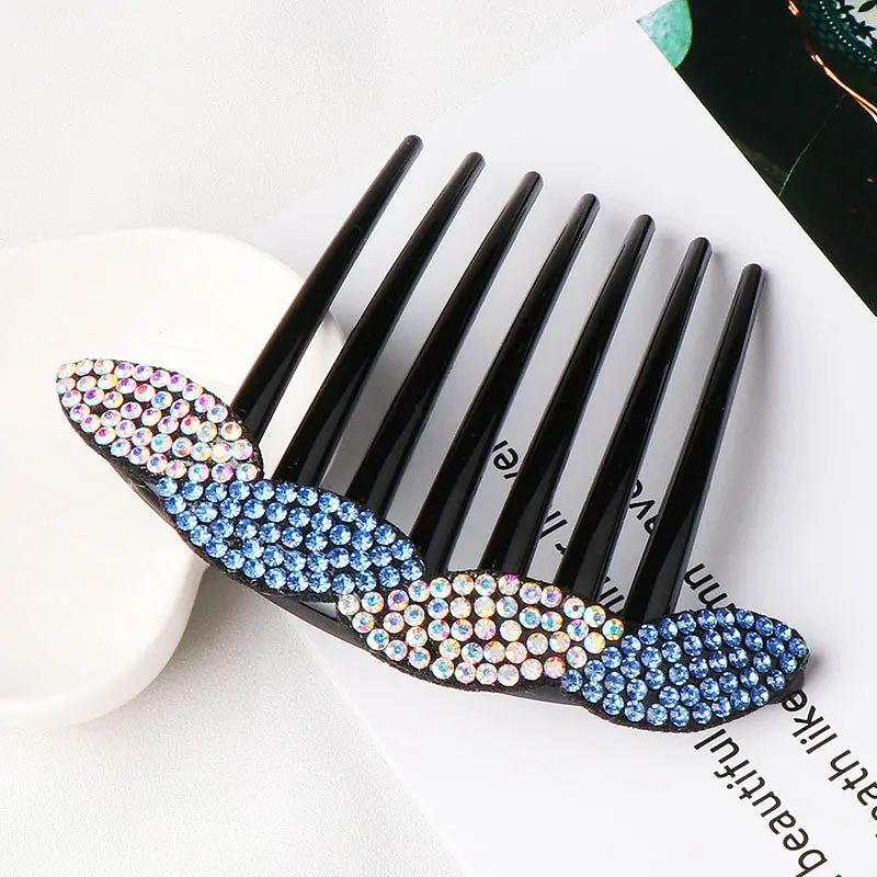 Crystal Rhinestones Flower Hair Combs Clip Vintage Hairpins Bridal Wedding Headdress Women Hair Accessories Disk Headwear Bnads