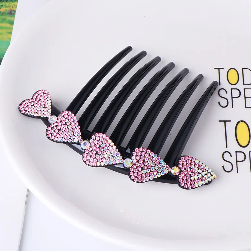 Crystal Rhinestones Flower Hair Combs Clip Vintage Hairpins Bridal Wedding Headdress Women Hair Accessories Disk Headwear Bnads