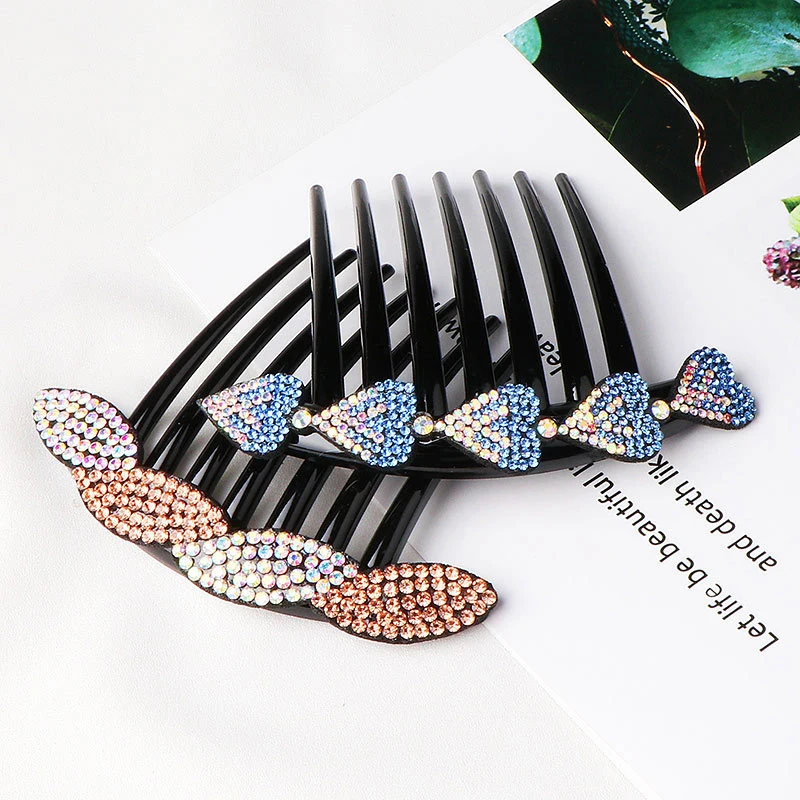 Crystal Rhinestones Flower Hair Combs Clip Vintage Hairpins Bridal Wedding Headdress Women Hair Accessories Disk Headwear Bnads