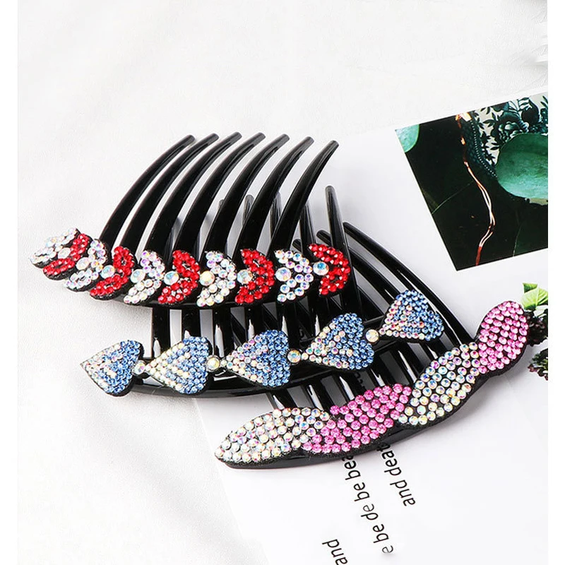 Crystal Rhinestones Flower Hair Combs Clip Vintage Hairpins Bridal Wedding Headdress Women Hair Accessories Disk Headwear Bnads