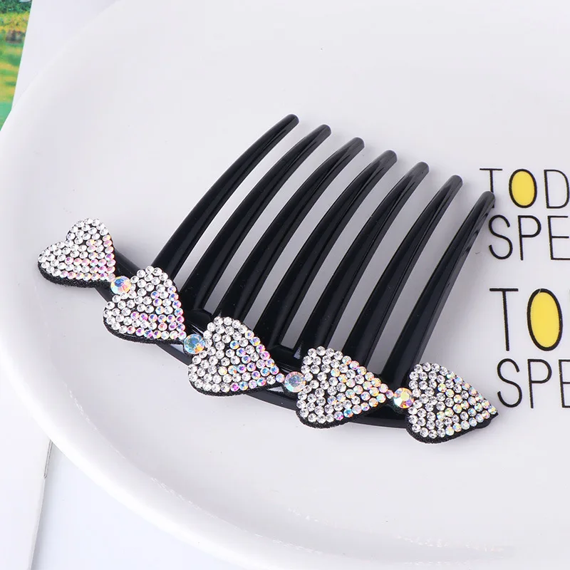 Crystal Rhinestones Flower Hair Combs Clip Vintage Hairpins Bridal Wedding Headdress Women Hair Accessories Disk Headwear Bnads