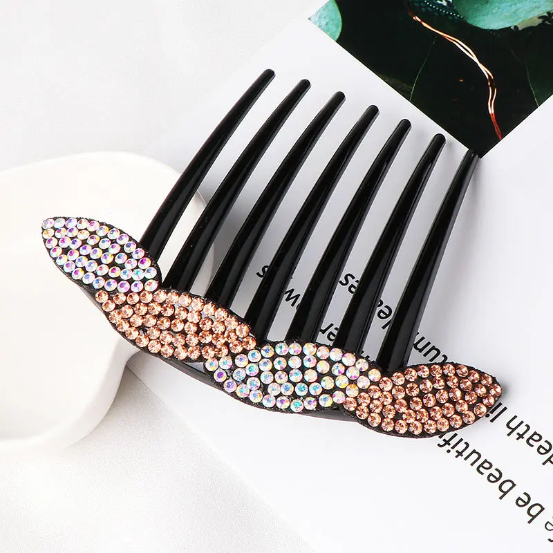 Crystal Rhinestones Flower Hair Combs Clip Vintage Hairpins Bridal Wedding Headdress Women Hair Accessories Disk Headwear Bnads