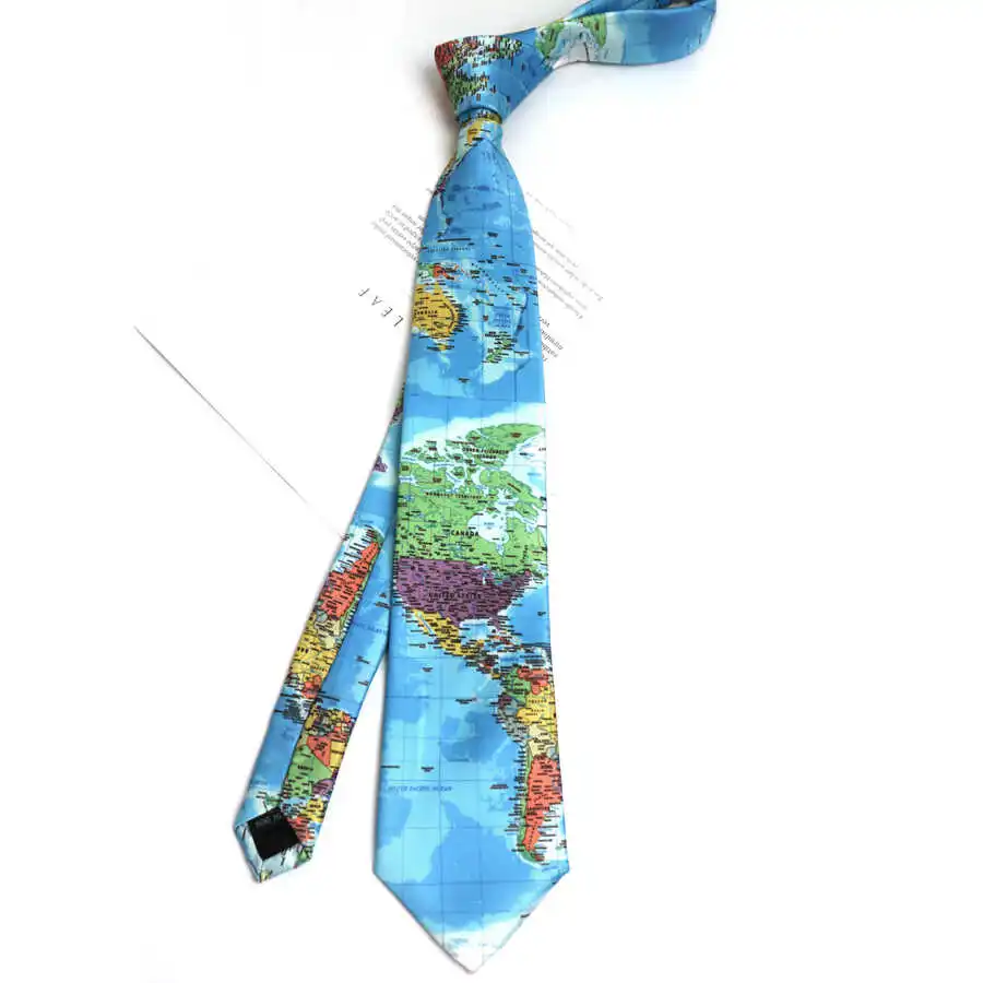 2025 New Creative Design Maths Map Printed Neckties Men Casual Shirt Accessories Daily Neckwear Polyester 8cm Soft Skinny Ties