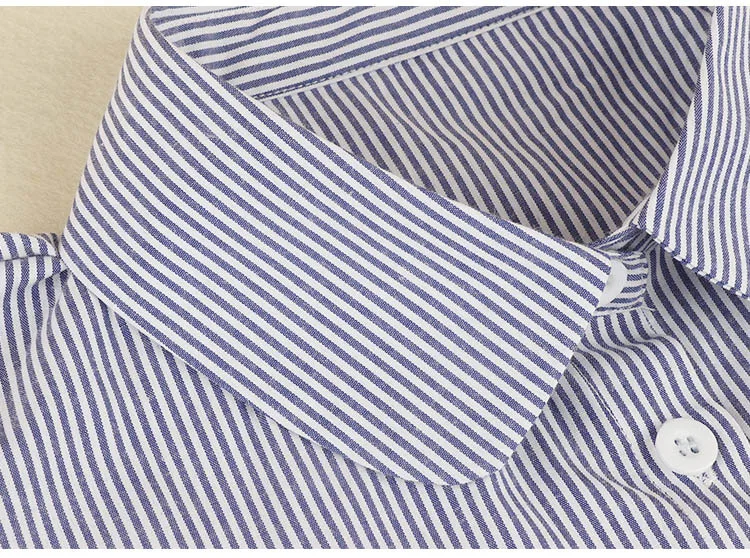 Linbaiway Fashion Shirt Fake Collar for Women Striped Detachable Collar Lapel Shirt Vintage False Collar Mujer Gift Accessories