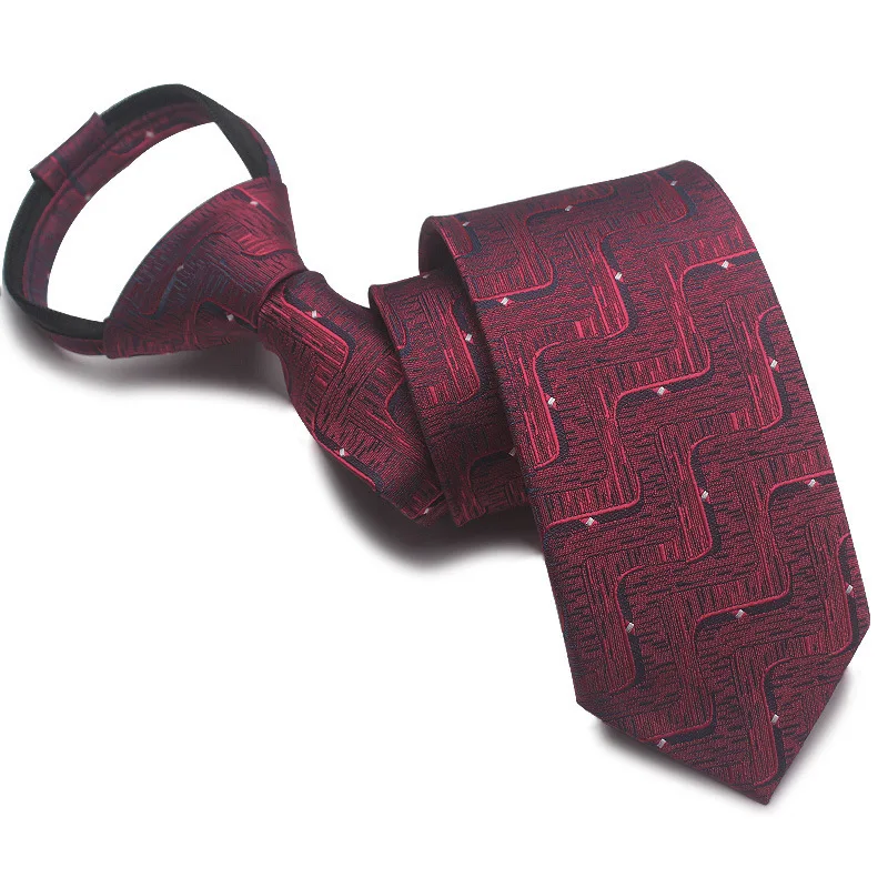 Zipper Tie Men Wedding Necktie Lazy Pre-tied Ties Striped 8cm Hot Sell Style Zipper Necktie For Men Women Wholesale