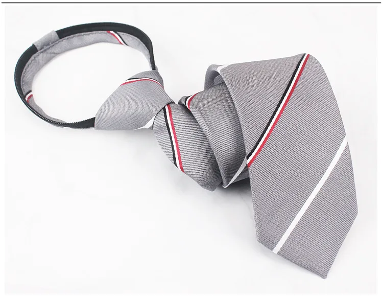 Zipper Tie Men Wedding Necktie Lazy Pre-tied Ties Striped 8cm Hot Sell Style Zipper Necktie For Men Women Wholesale