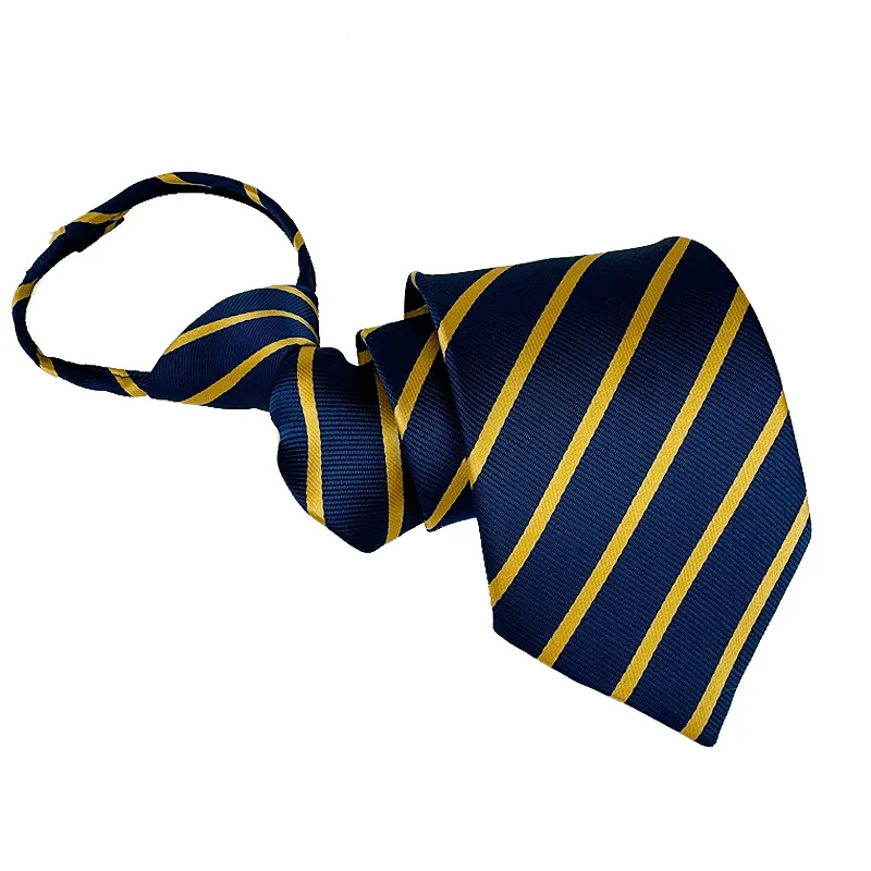 Zipper Tie Men Wedding Necktie Lazy Pre-tied Ties Striped 8cm Hot Sell Style Zipper Necktie For Men Women Wholesale