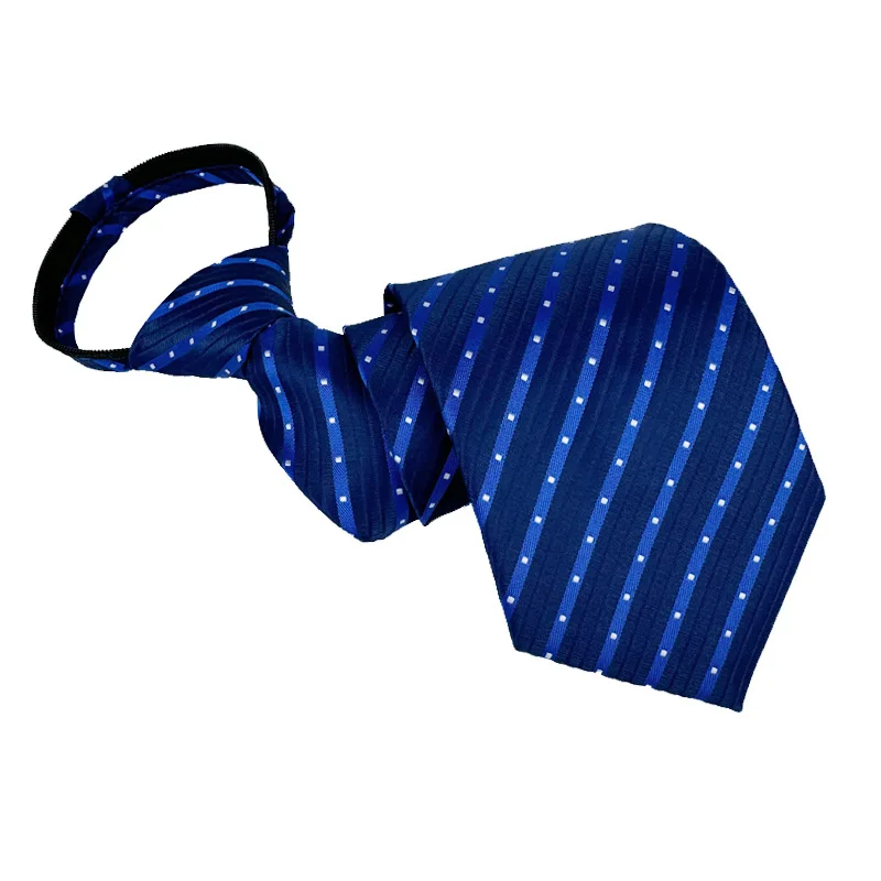 Zipper Tie Men Wedding Necktie Lazy Pre-tied Ties Striped 8cm Hot Sell Style Zipper Necktie For Men Women Wholesale
