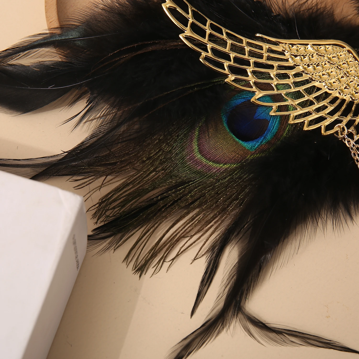 Angel Wings Feather Two tone Feather Tassel Pair Clip Devil Wings Hairpin Edge Clip Female