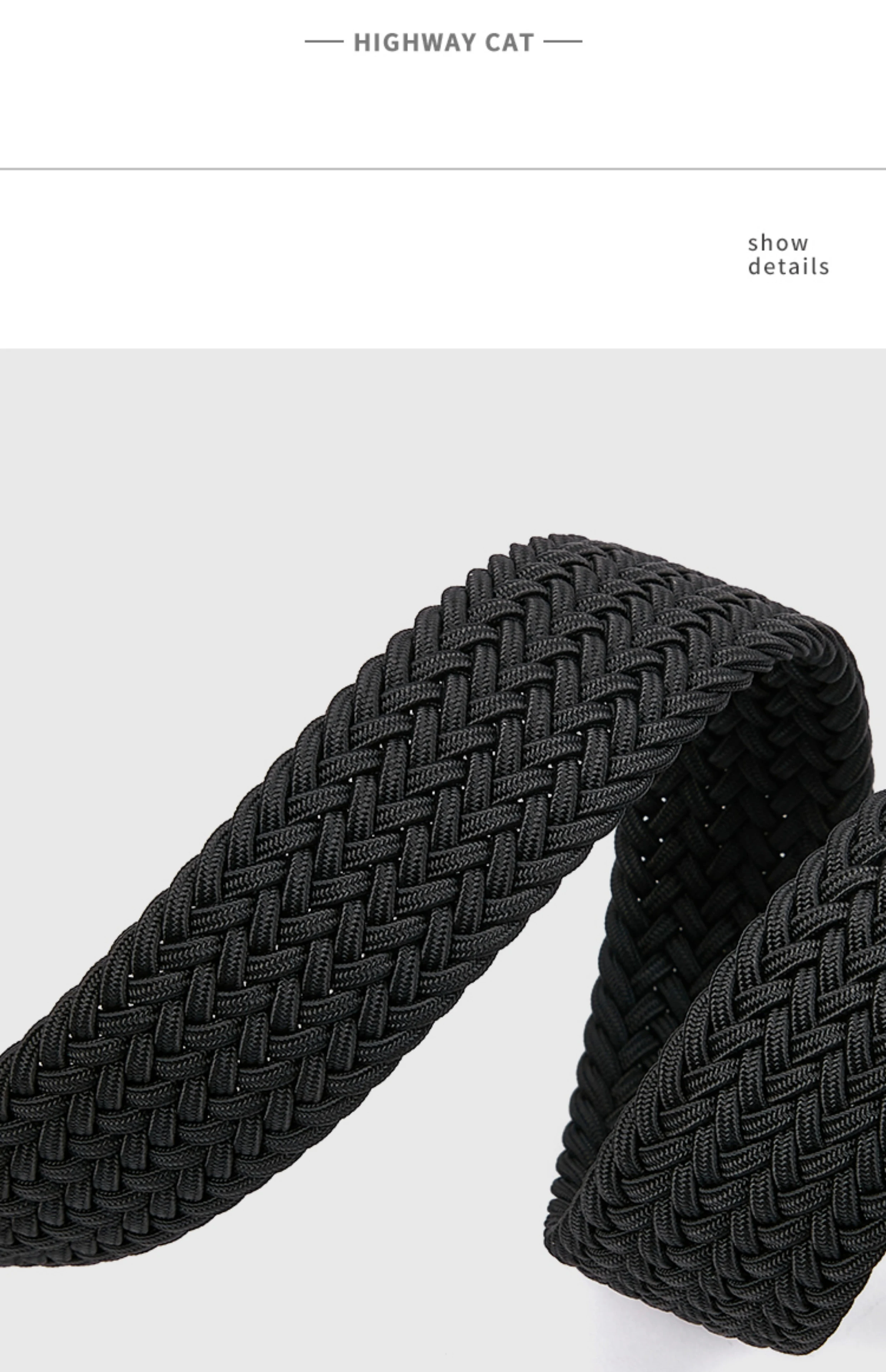 Weaving Belt Men's Fashionable Belt for Young Adults Casual Multifunctional Canvas Pants Belt with Elastic Golf Studs Fabric Lea