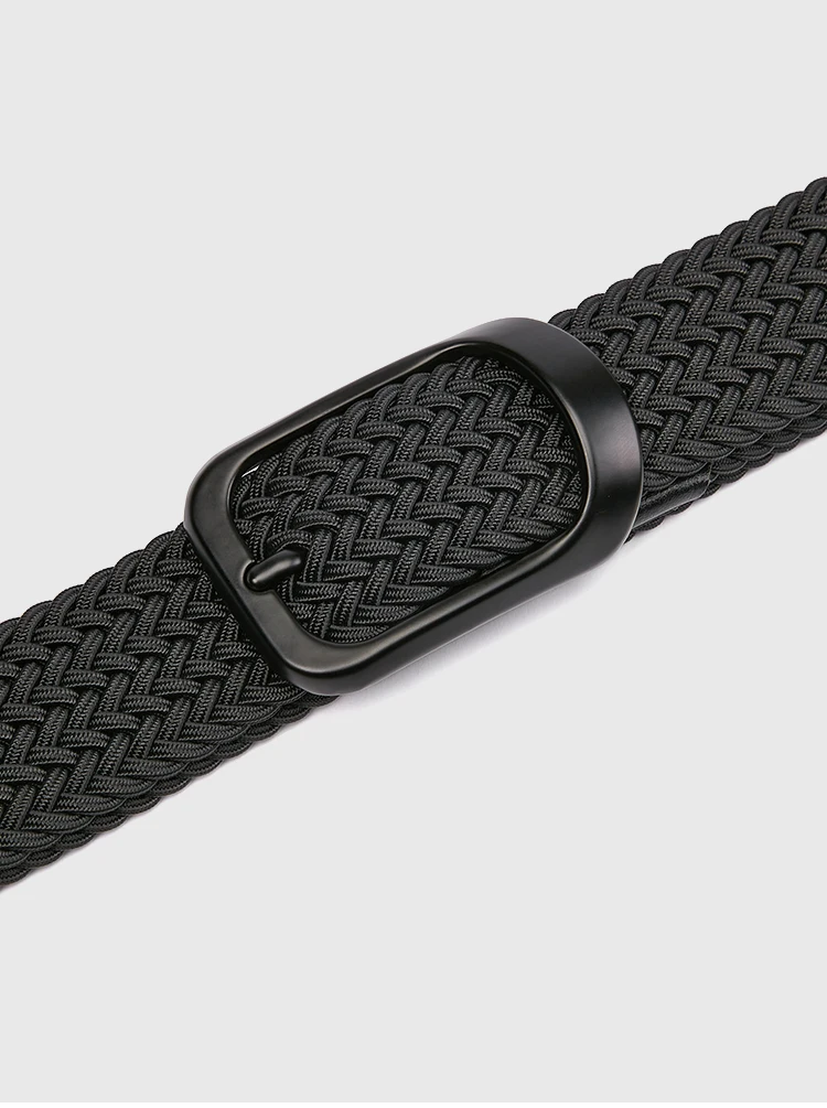 Weaving Belt Men's Fashionable Belt for Young Adults Casual Multifunctional Canvas Pants Belt with Elastic Golf Studs Fabric Lea