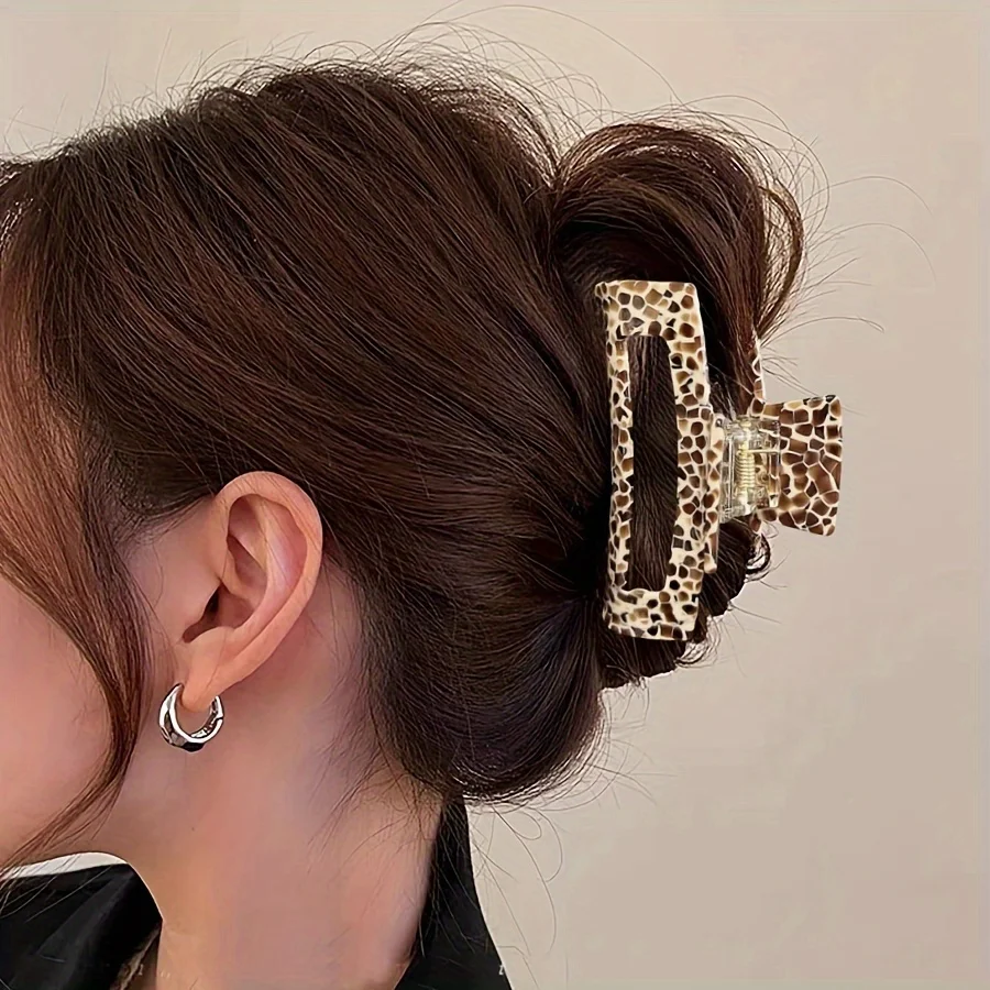 1 Piece Set for Women Multicolor Acetate Rectangular Shark Clip Y2K Style for Daily Life Wear Thick Hair Thin Hair for Casual Us