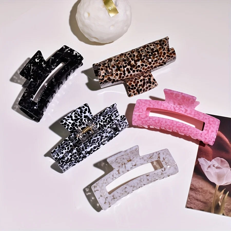1 Piece Set for Women Multicolor Acetate Rectangular Shark Clip Y2K Style for Daily Life Wear Thick Hair Thin Hair for Casual Us