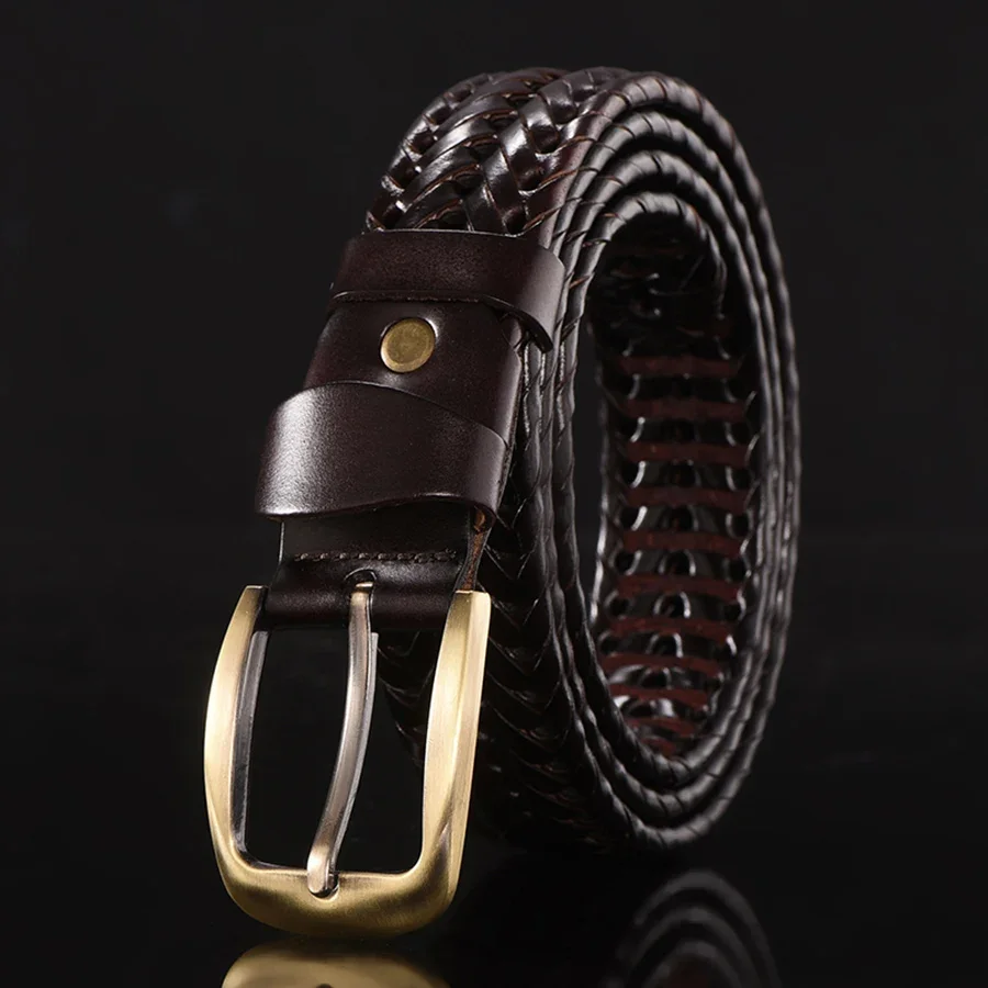 Braided Leather Belt Men/Women Pin Buckle Men's Waist Belt High Quality Luxury Men's Designer Belts for Men Mens Belt Female