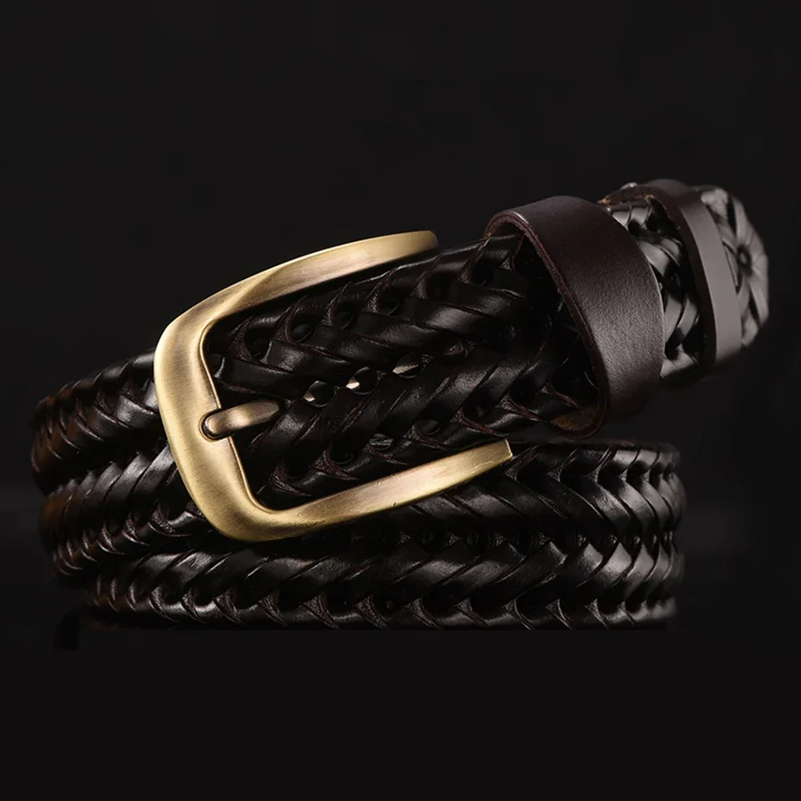 Braided Leather Belt Men/Women Pin Buckle Men's Waist Belt High Quality Luxury Men's Designer Belts for Men Mens Belt Female
