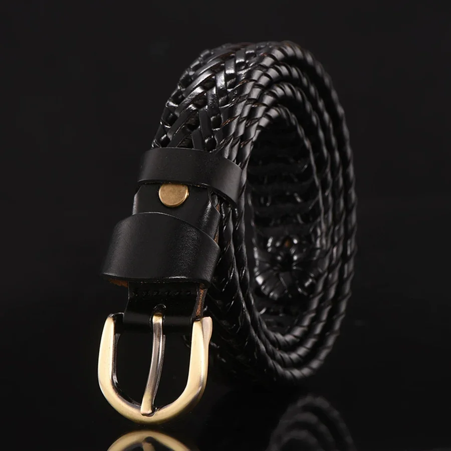 Braided Leather Belt Men/Women Pin Buckle Men's Waist Belt High Quality Luxury Men's Designer Belts for Men Mens Belt Female