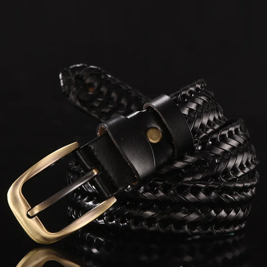 Braided Leather Belt Men/Women Pin Buckle Men's Waist Belt High Quality Luxury Men's Designer Belts for Men Mens Belt Female