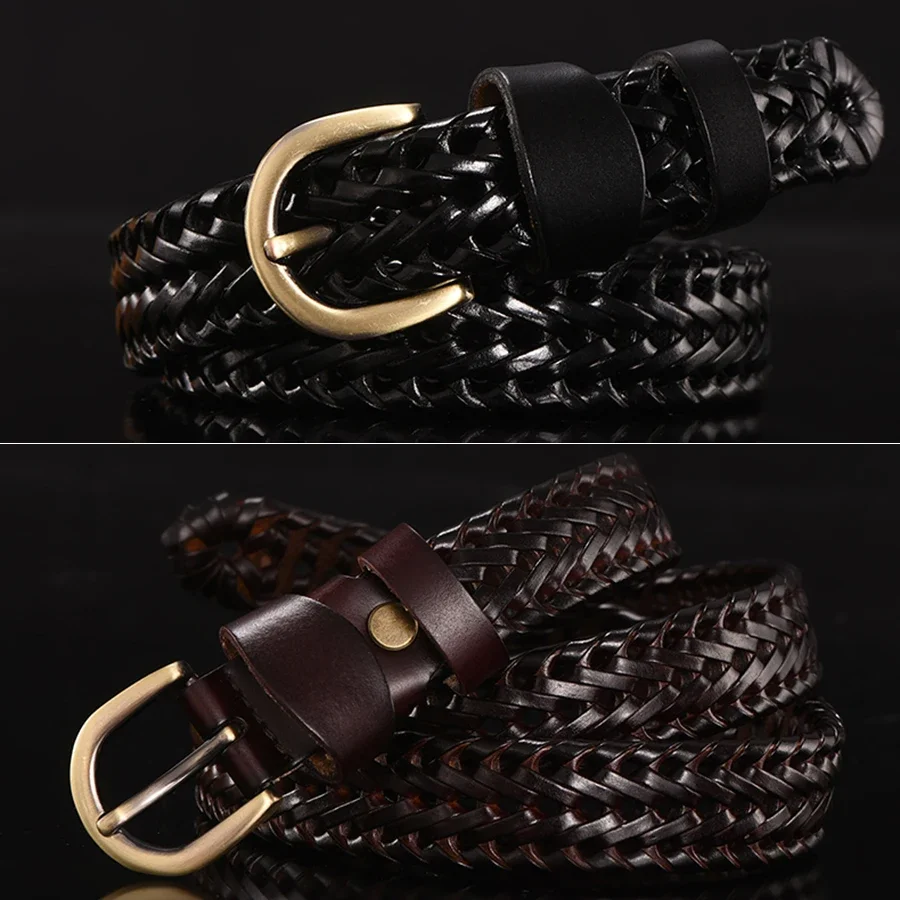 Braided Leather Belt Men/Women Pin Buckle Men's Waist Belt High Quality Luxury Men's Designer Belts for Men Mens Belt Female