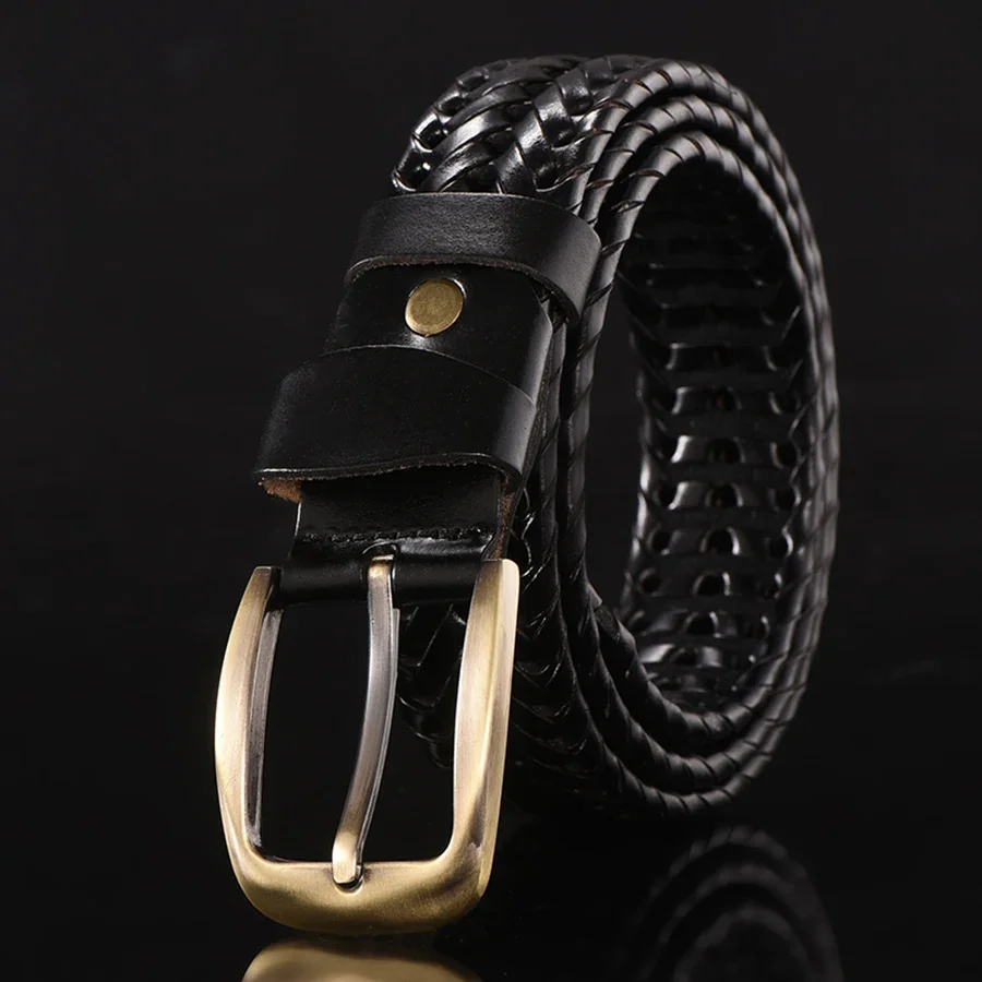 Braided Leather Belt Men/Women Pin Buckle Men's Waist Belt High Quality Luxury Men's Designer Belts for Men Mens Belt Female
