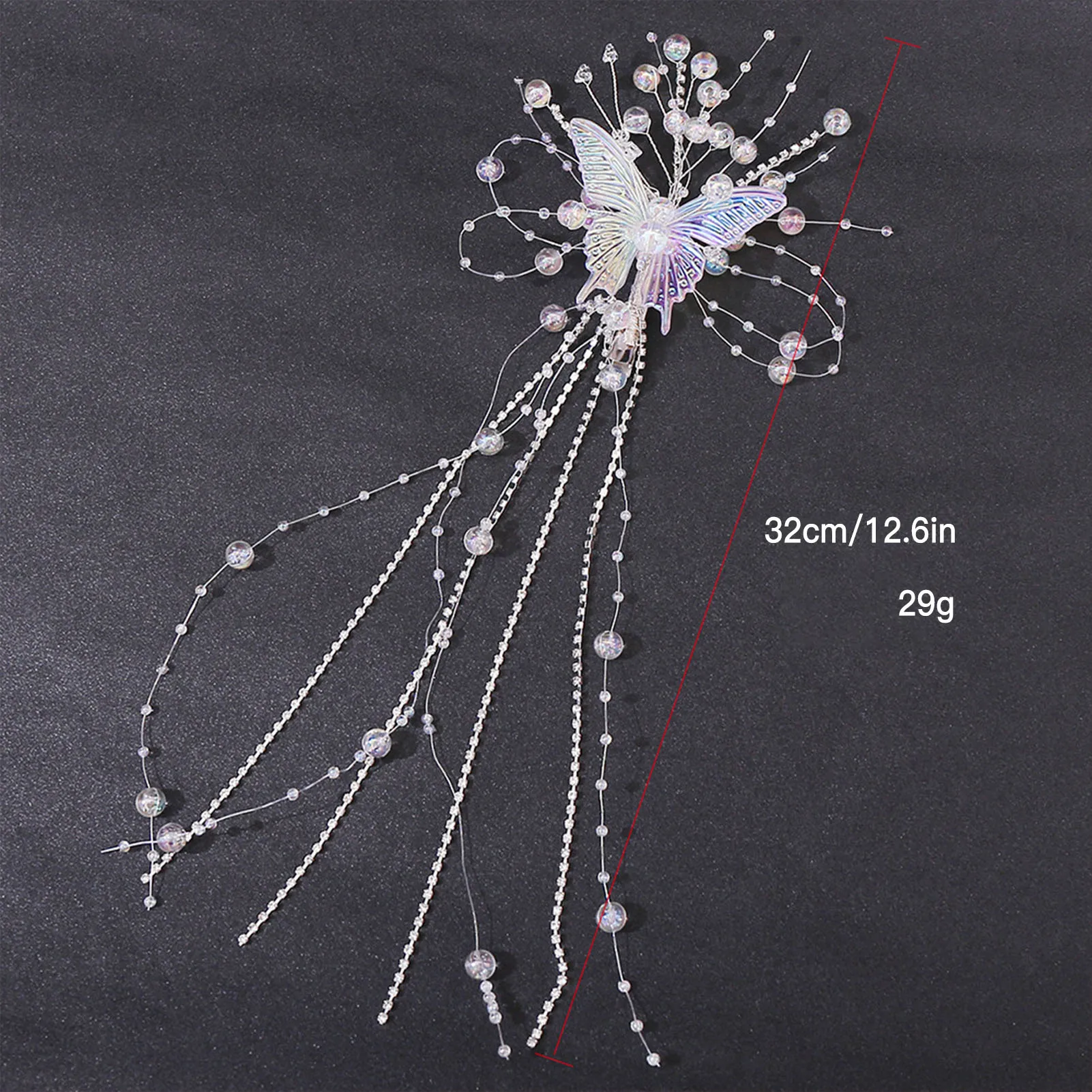 Fairy Tassel Hair Clip For Women Mermaid Pearl Butterfly Side Hairpin Exquisite Elegant Wedding Party Travel Hair Accessories