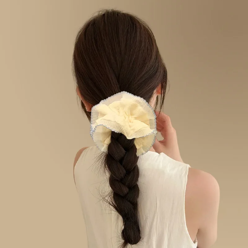 2025 Elegant Cute Lace Scrunchies Women Girl Elastic Hair Rubber Band Accessories Tie Hair Ring Rope Headdress Headwear Ornament