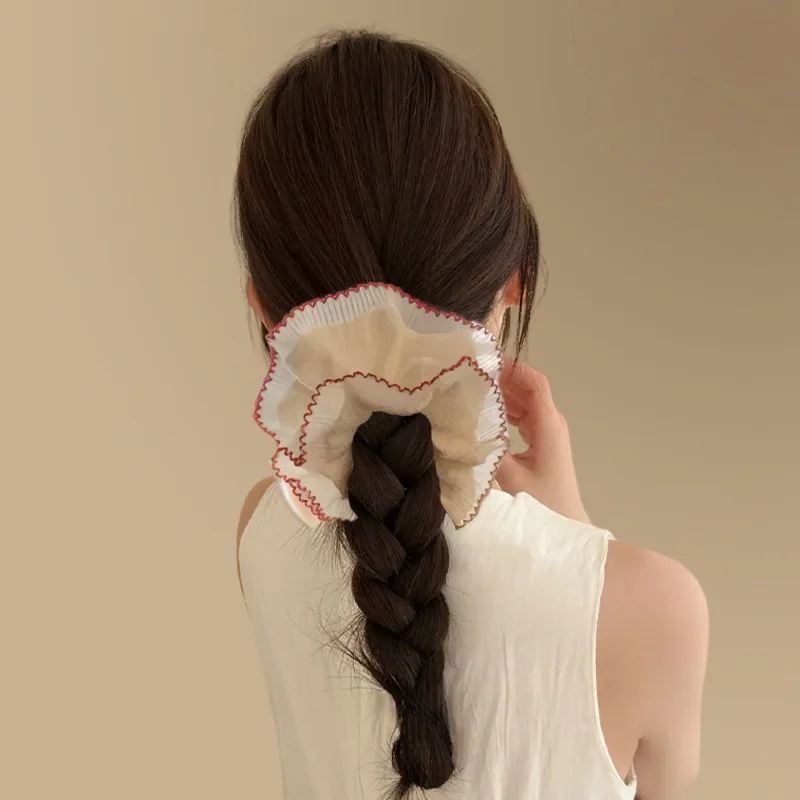2025 Elegant Cute Lace Scrunchies Women Girl Elastic Hair Rubber Band Accessories Tie Hair Ring Rope Headdress Headwear Ornament