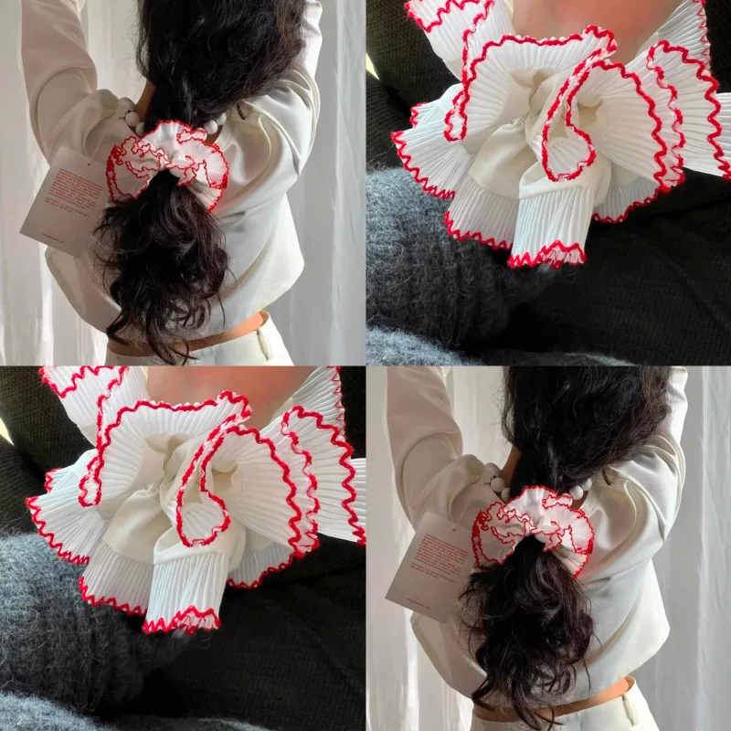 2025 Elegant Cute Lace Scrunchies Women Girl Elastic Hair Rubber Band Accessories Tie Hair Ring Rope Headdress Headwear Ornament