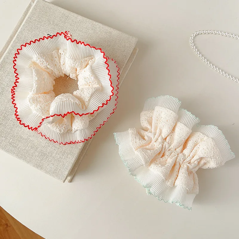 2025 Elegant Cute Lace Scrunchies Women Girl Elastic Hair Rubber Band Accessories Tie Hair Ring Rope Headdress Headwear Ornament