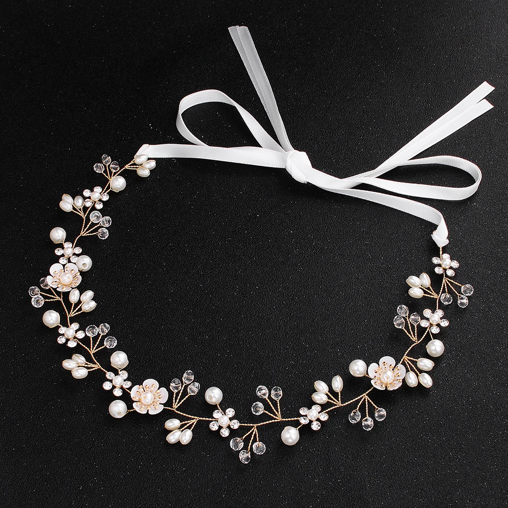 Luxurious Delicate Flower Hairband Pearl and Rhinestone Tiara Hair Accessory Bridal Wedding Party Headpieces As Gifts