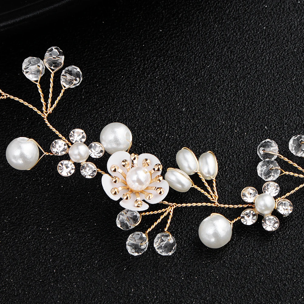 Luxurious Delicate Flower Hairband Pearl and Rhinestone Tiara Hair Accessory Bridal Wedding Party Headpieces As Gifts