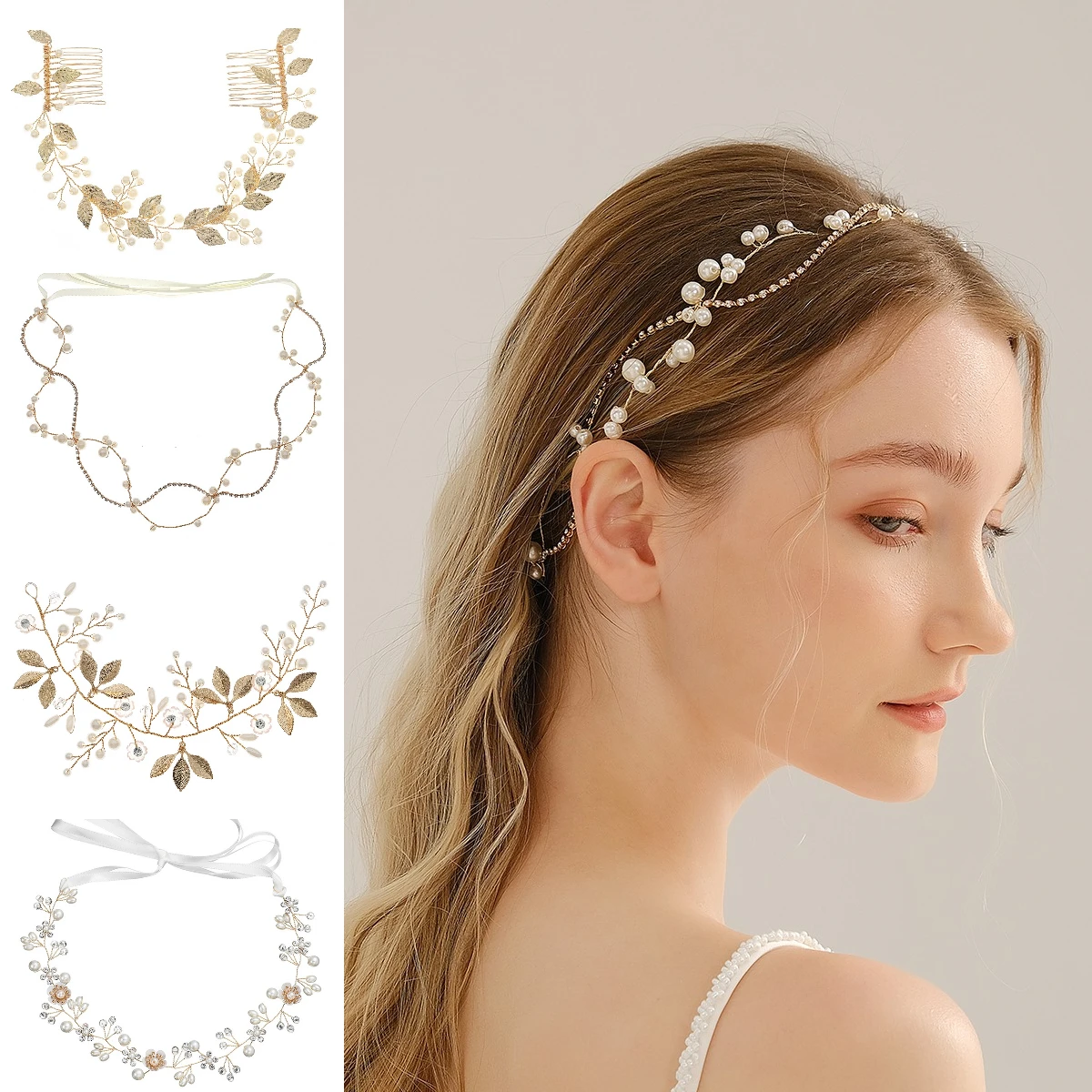 Luxurious Delicate Flower Hairband Pearl and Rhinestone Tiara Hair Accessory Bridal Wedding Party Headpieces As Gifts