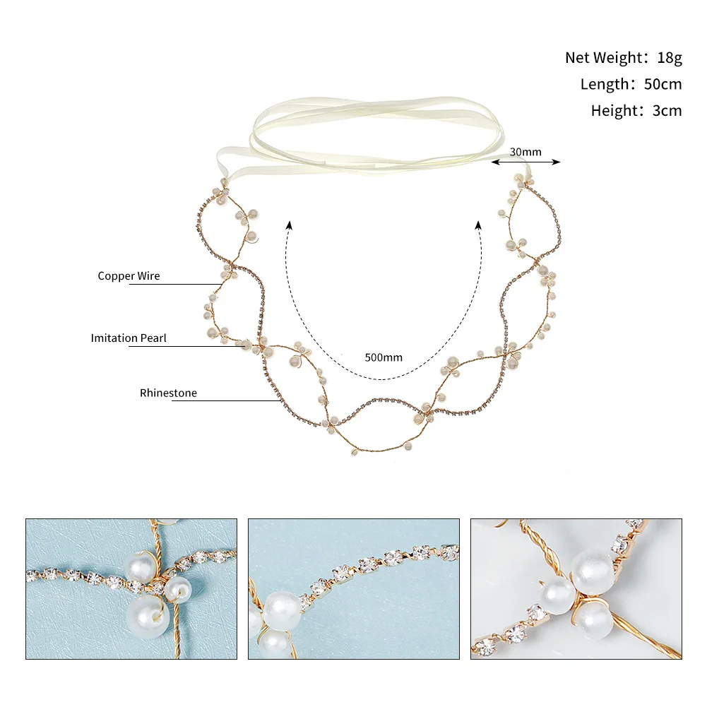 Luxurious Delicate Flower Hairband Pearl and Rhinestone Tiara Hair Accessory Bridal Wedding Party Headpieces As Gifts