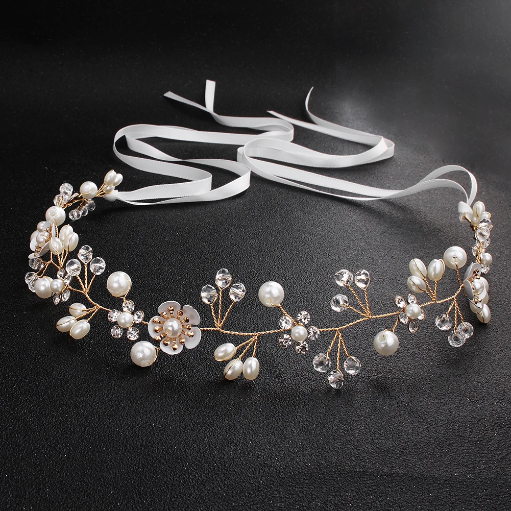 Luxurious Delicate Flower Hairband Pearl and Rhinestone Tiara Hair Accessory Bridal Wedding Party Headpieces As Gifts