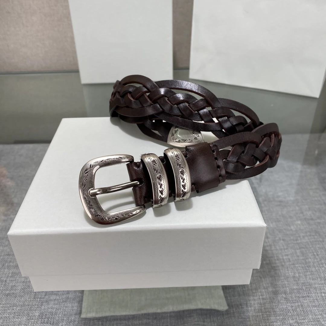 High Quality Cowhide Unisex Luxury Goods Designer Men's Woman Ceinture 2024 Pattern Needle Buckle Belt With Use Hand Wovens 30MM
